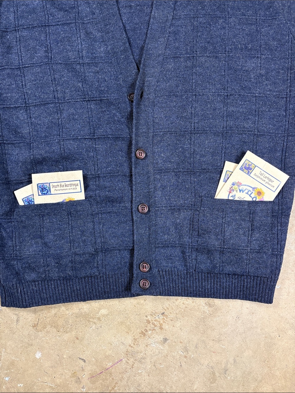 Vintage Men's Marks & Spencer Men’s Dark Navy Cardigan Sweater | Size Large - Picture 3 of 6